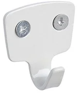 Wieszaki łazienkowe - Wenko 18588100 haczyk na ścianę Uno Basic, stal nierdzewna, 3.5 x 4 x 1.5 cm, biały 18588100 - miniaturka - grafika 1