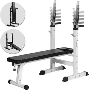 Movit BIAŁA ŁAWECZKA NA SZTANGĘ ŁAWKA DO ĆWICZEŃ STOJAKI 20040885 - Ławki treningowe - miniaturka - grafika 7