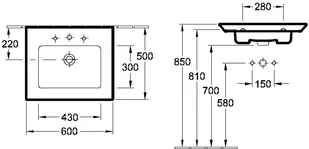 Villeroy & Boch Legato 60x50 41516001 - Umywalki - miniaturka - grafika 2