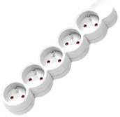 Przedłużacze i rozgałęźniki - HBF Pięciokrotny 5 Metrów Ładny Biały 10A - miniaturka - grafika 1