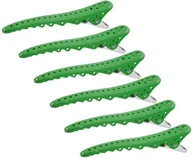 Pozostałe akcesoria fryzjerskie - Klamerki Klipsy Fryzjerskie Do Włosów Zielone 6szt. KL-E-27-GREEN - miniaturka - grafika 1
