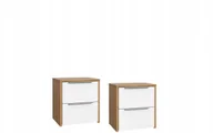 Szafki nocne - Forte Verenice Zestaw 2 Szafki nocne RIBK022ST - - miniaturka - grafika 1