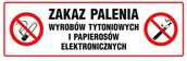 Akcesoria do bram - Znak informacyjny ZAKAZ PALENIA WYROBÓW TYTONIOWYCH I E-PAPIEROSÓW - miniaturka - grafika 1