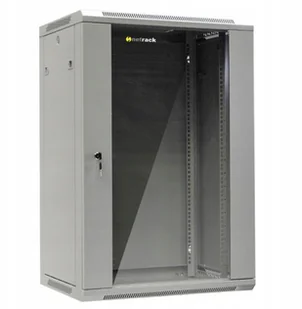 NetRack Szafa wisząca 19" 18U/600x450mm drzwi szklane otwierane boki szary 019-180-645-021 - Szafy rack - miniaturka - grafika 2