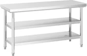 Stoły gastronomiczne - Royal Catering Catering Stół roboczy- 3 poziomy - 150 x 60 cm - 600 kg - stal nierdzewna RCWT-150X60-3L-E RCWT-150X60-3L-E - miniaturka - grafika 1