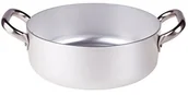 Rondle - Pentole Agnelli pentole agnelli aluminium Profi 3 MM, płaskie rondel z dwoma uchwytami, srebrny/czarny, 28 cm ALMA10628 - miniaturka - grafika 1