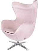 Fotele - King Home Fotel EGG SZEROKI VELVET jasny róż.30 welur podstawa stal (HE066-AY1908-30.LP) - miniaturka - grafika 1