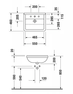 Duravit Starck 3 55x46 0310550000 - Umywalki - miniaturka - grafika 2