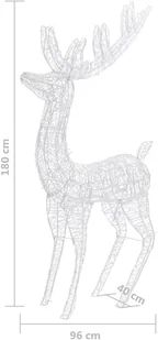 VidaXL Lumarko Świąteczny renifer, akryl, 250 LED, 180 cm, niebieski 329787 VidaXL - Oświetlenie świąteczne - miniaturka - grafika 9