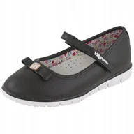Buty dla dziewczynek - Wojtyłko Balerinki Stabilne Wew.Skóra Czerń 1328 - miniaturka - grafika 1