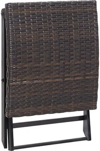 vidaXL Składany stołek, rattan PE, brąz vidaXL - Pozostałe meble ogrodowe - miniaturka - grafika 4