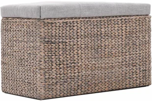 vidaXL Ławka z 2 pufami, zestaw wypleciony z trawy morskiej, szary vidaXL - Pufy i podnóżki - miniaturka - grafika 8