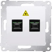 Gniazdka elektryczne - Kontakt Simon Gniazdo światłowodowe Simon 54 DGS2.01/11 optyczne podwójne białe - miniaturka - grafika 1