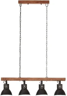 vidaXL Industrialna lampa sufitowa, czarna, E27, drewno mango 320523 - Lampy sufitowe - miniaturka - grafika 13