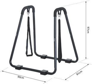 Homcom HOMCOM DRĄŻEK DO PODCIĄGANIA I ĆWICZEŃ stal czarny - Poręcze i drążki do podciągania - miniaturka - grafika 2
