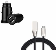 Ładowarki samochodowe - Shot Case Pakiet ładowarki typu C do Samsung Galaxy S10 (kabel do szybkiego ładowania mini podwójne gniazdo USB do zapalniczki samochodowej) Android (czarny) - miniaturka - grafika 1