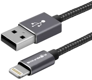 BlitzWolf Kabel USB Lightning BlitzWolf BW-MF5 1m (czarny) BW-MF5 - Kable USB - miniaturka - grafika 5