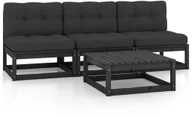 Meble ogrodowe - vidaXL 4-cz. zestaw wypoczynkowy do ogrodu, z poduszkami, lita sosna 3076358 - miniaturka - grafika 1