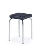 Taborety i hokery - PIRI taboret chrom siedzisko czarne KN780 - miniaturka - grafika 1