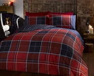 Pościel dla dzieci - Argyle King Size pościel poszewka na kołdrę i 2 poszewki na poduszkę wendbare zestaw, Tartan Check -, czerwony, rozmiar king size 12397420 - miniaturka - grafika 1
