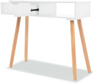 vidaXL Stolik typu konsola, drewno sosnowe, 80x30x72 cm, biały - Konsole i sekretarzyki - miniaturka - grafika 2