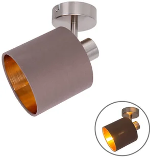 Näve Lampa sufitowa Maron 1-pkt. tkanina, brązowa/złota - Lampy sufitowe - miniaturka - grafika 3