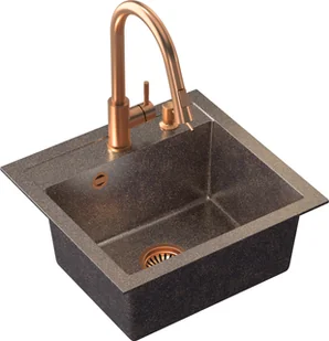 STEINER Quadron Zlewozmywak granit + bateria + dozownik miedź JOHNNY 110 ART5047C1BP_3323502_PVDBSC1_D - Zlewozmywaki z baterią - miniaturka - grafika 3