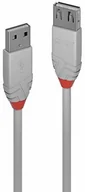 Kable USB - LINDY 36710 kabel przedłużający USB 2.0 typu A, antra Line - szary, 0,2 m 36710 - miniaturka - grafika 1