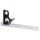 Inne urządzenia pomiarowe - Stanley Kątownik uniwersalny 300mm/12", korpus metalowy z libelką 461510 - miniaturka - grafika 1
