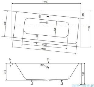 Besco  INFINITY170L 170x110 cm - Wanny - miniaturka - grafika 5