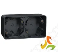 Klawisze i ramki - Schneider Electric MUREVA STYL Podstawa naścienna 2 podwójna pozioma IP55 antracyt MUR37914 MUR37914/SCH - miniaturka - grafika 1