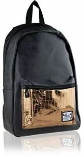 Plecak Damski Glamour Hash czarny złoty Skóra Eko - Plecaki - miniaturka - grafika 3