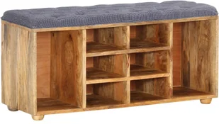 vidaXL Ławka do przedpokoju, 100x35x47 cm, lite drewno mango vidaXL - Ławki do przedpokoju - miniaturka - grafika 7