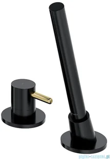 Omnires Y bateria wannowa 4-otworowa kompletna czarna/złota Y1232BLGL - Baterie wannowe i prysznicowe - miniaturka - grafika 5