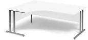 Biurka - AJ Biurko skrętne FLEXUS Kolor: Biały laminat Dł: 1800mm - Lewe 149293 - miniaturka - grafika 1