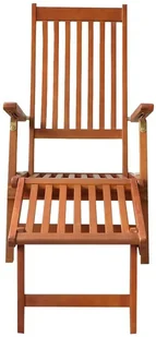 vidaXL Leżak tarasowy z podnóżkiem i poduszką, lite drewno akacjowe 3064027 - Leżaki ogrodowe - miniaturka - grafika 3