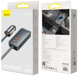 Baseus Share Togheter | Ładowarka samochodowa z rozgałęźnikiem 4x USB USB-C 120W Powe Delivery Quick Charge 4.0 CCBT-B0G - Ładowarki samochodowe - miniaturka - grafika 14
