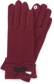 Rękawiczki - Wittchen Damskie rękawiczki z ozdobnym przeszyciem i kokardką 47-6-204-1 - miniaturka - grafika 1