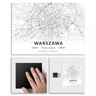 Pix4home Plakat metalowy Mapa B&W Warszawa M POS-M-03449 - Plakaty - miniaturka - grafika 2