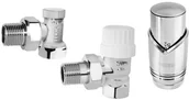 Głowice termostatyczne - Ferro Zestaw termostat kątowy chrom ZTM31CR - miniaturka - grafika 1