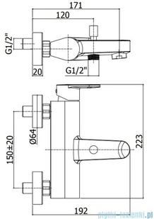 Paffoni Candy bateria wannowa chrom CA022CR | - Baterie umywalkowe - miniaturka - grafika 2