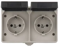 Gniazdka elektryczne - Emos Gniazdo zewnętrzne SCHUKO 250V/16A IP44 2Z - miniaturka - grafika 1