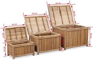 vidaXL 3 Bambusowe skrzynie - Pozostałe akcesoria kuchenne - miniaturka - grafika 8