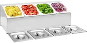 Pojemniki i kosze gastronomiczne - vidaXL Ekspozytor z 4 pojemnikami GN 1/6, stal nierdzewna vidaXL - miniaturka - grafika 1