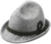 Czapki dla dzieci - Kapelusz Myśliwski Dziecięcy z Filcu Wełnianego, szary, 51 cm - miniaturka - grafika 1