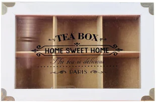Pudełko na herbatę MDF 24 x 16,5 x 7 cm białe HZ1930910 - Pojemniki kuchenne - miniaturka - grafika 2