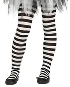 Dodatki do strojów karnawałowych - PARTY WORLD Rajstopy dziecięce w biało-czarne paski RAJS/2162-G - miniaturka - grafika 1