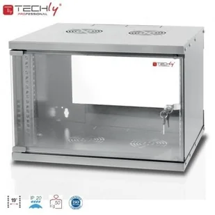 Techly Szafka wisząca TechlyPro ECO 19" 6U/450 zmontowana, szara 022229 - Szafy rack - miniaturka - grafika 2