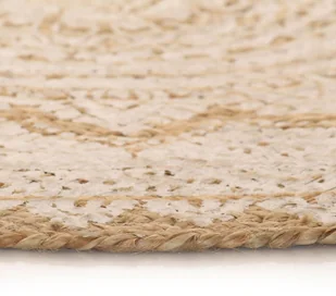 vidaXL Dywan pleciony z juty z nadrukiem, 90 cm, okrągły 245339 - Dywaniki łazienkowe - miniaturka - grafika 5