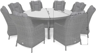 HOME &amp; GARDEN Meble ogrodowe technorattanowe Bristol Round Elegant 180 cm Light Grey / Grey Melange  8+1 401530 - Meble ogrodowe - miniaturka - grafika 9